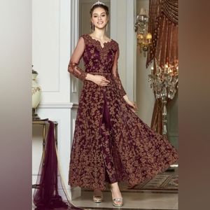 Burgundy Salwar kameez